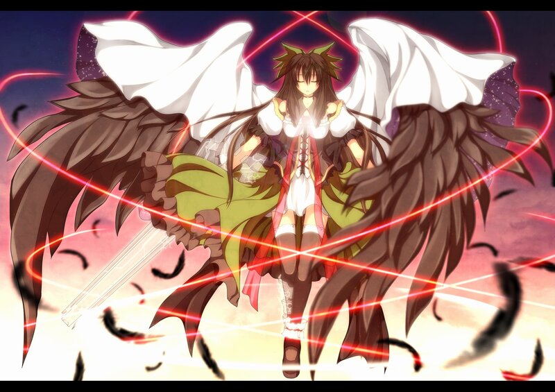 anime girl with angel wings