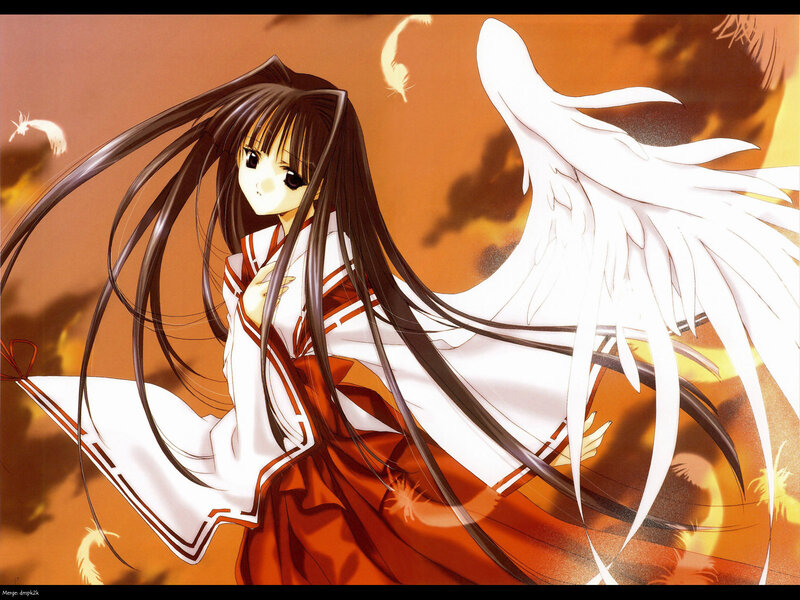 anime girl with angel wings
