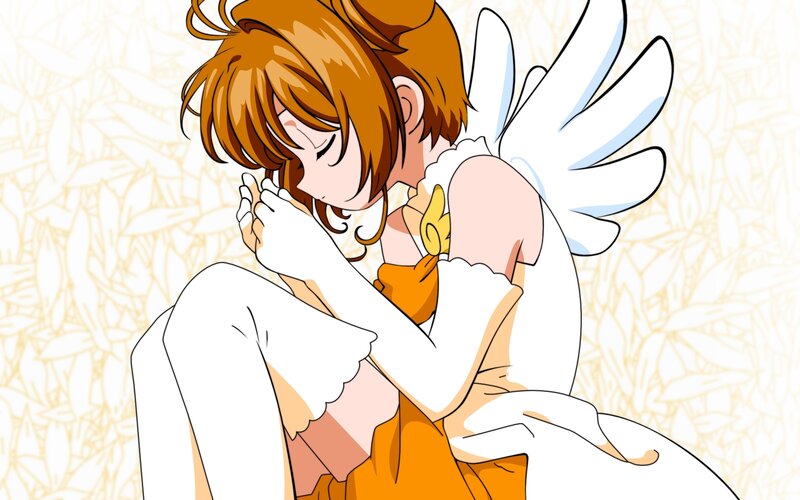 anime girl with angel wings