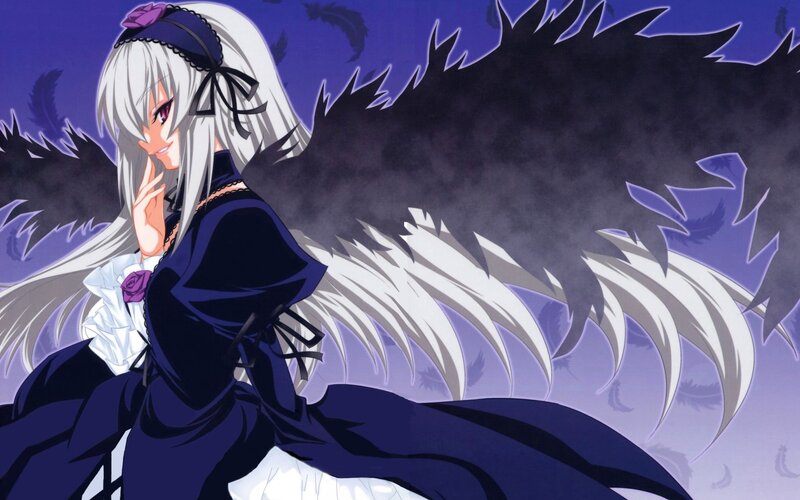 anime girl with angel wings