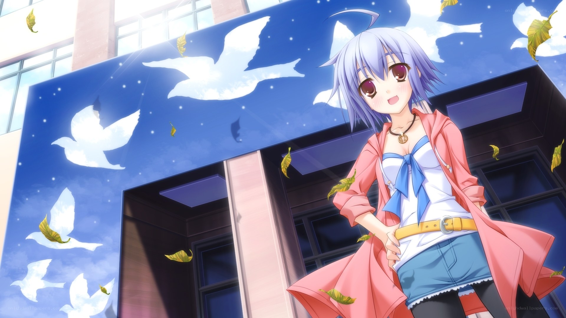 anime girl with angel wings