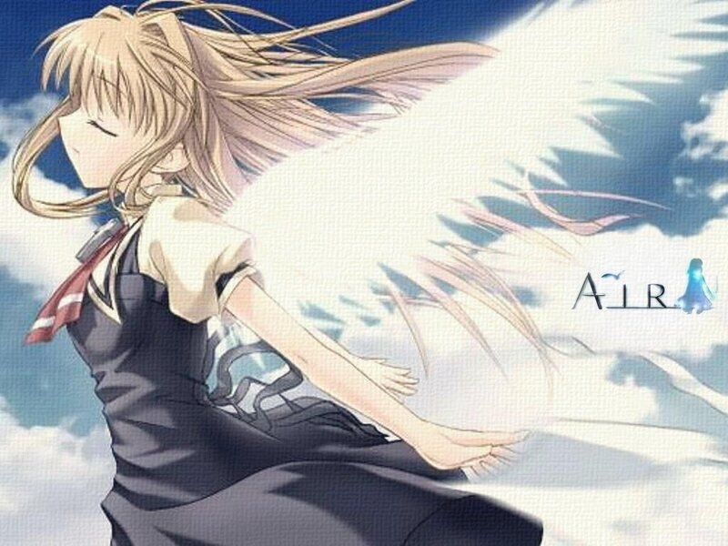 Anime girl with angel wings