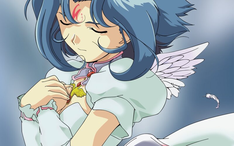 anime girl with angel wings