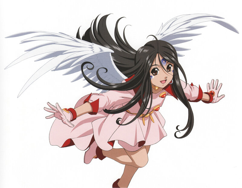 anime girl with angel wings