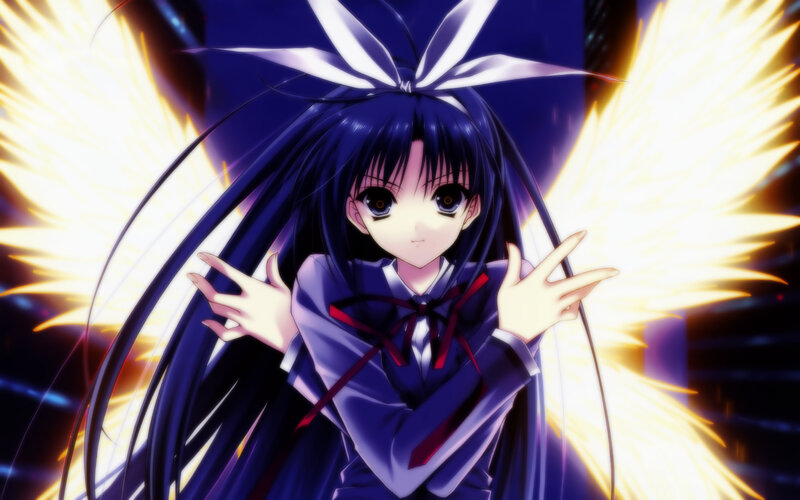 anime girl with angel wings