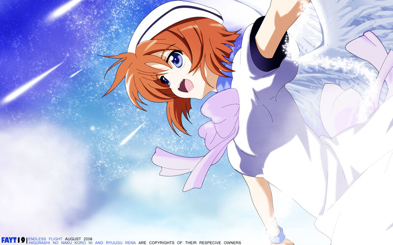 Anime girl with angel wings