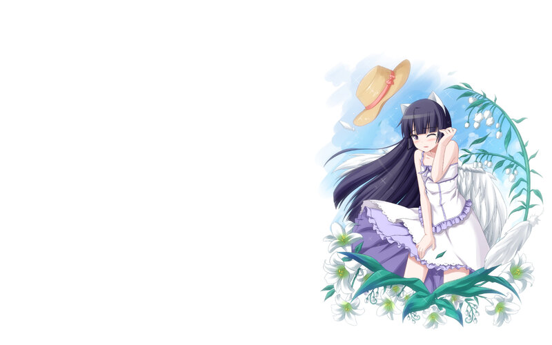 anime girl with angel wings