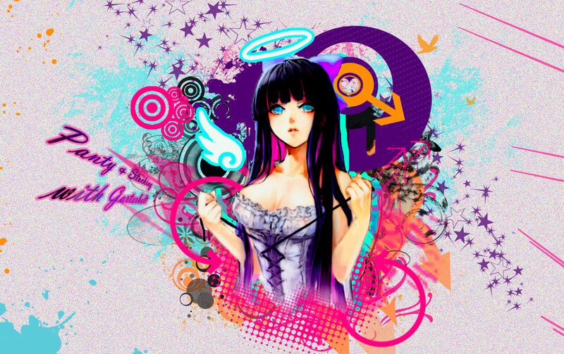 Anime Girl with Angel Wings — Purple, Vibrant