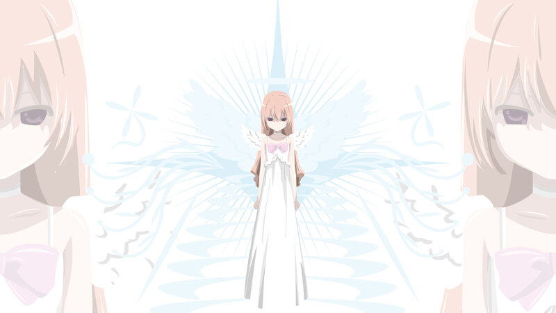 Anime Girl with Angel Wings — White, Serene, Angel Wings, Halo