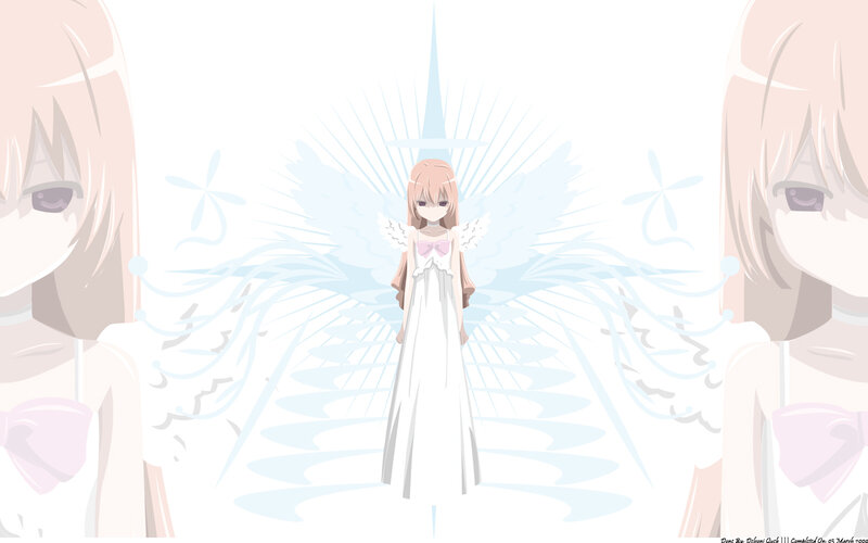 Anime Girl with Angel Wings — White, Serene, Angel Wings, Halo, White Dress