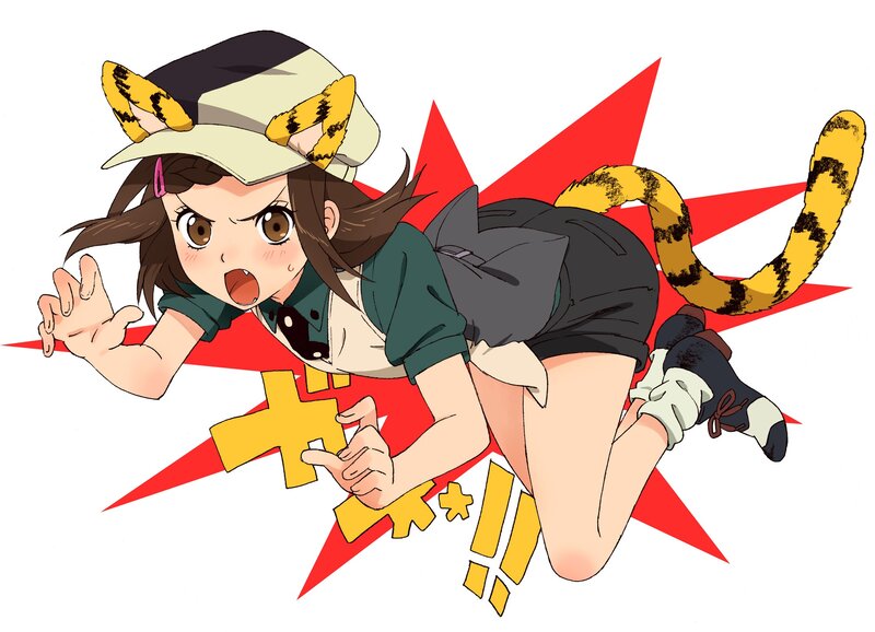 anime girl with animal ears and tail