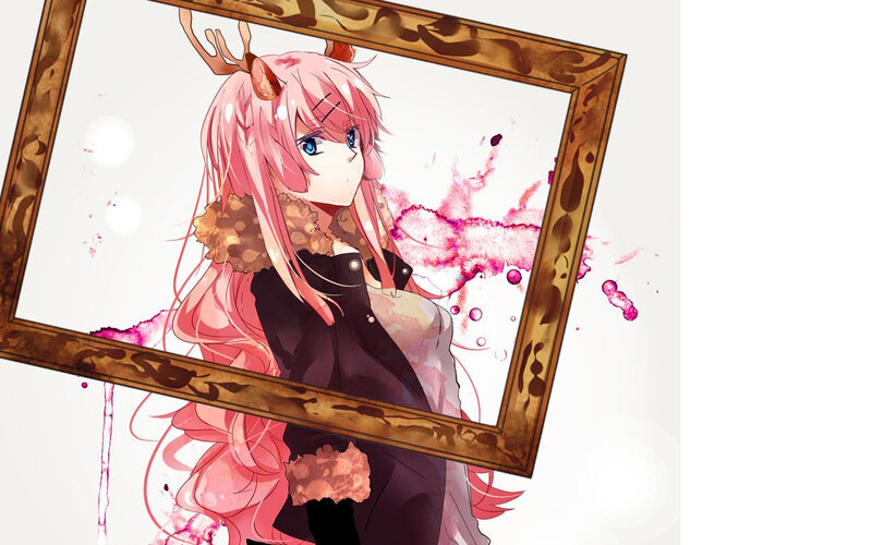 anime girl with antlers in frame