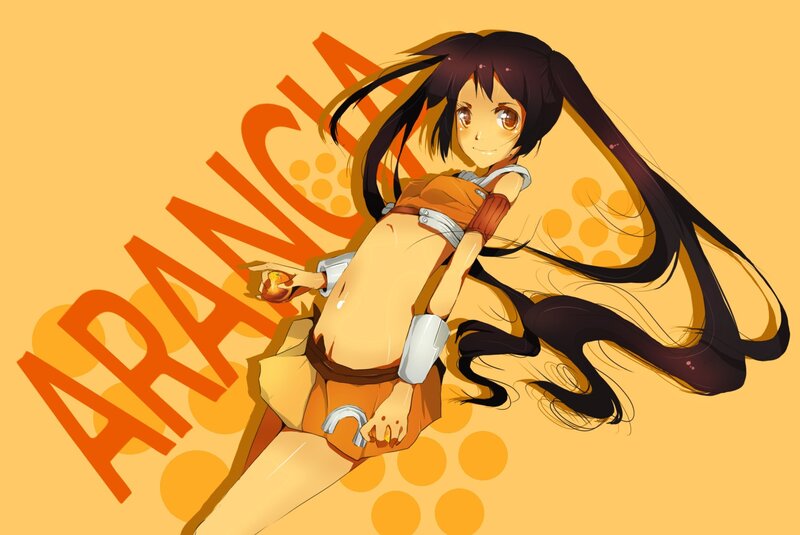 Anime girl with apple