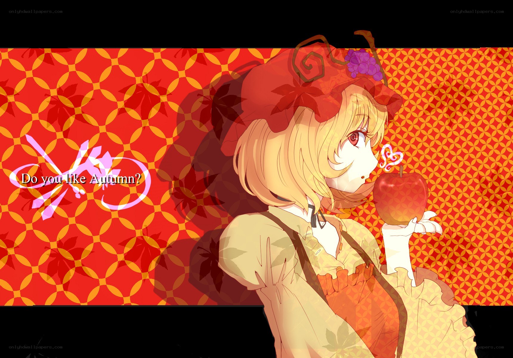 Anime girl with apple