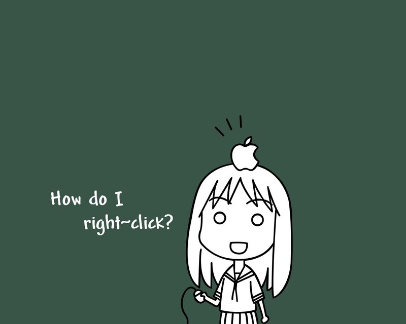Anime Girl with Apple — Green