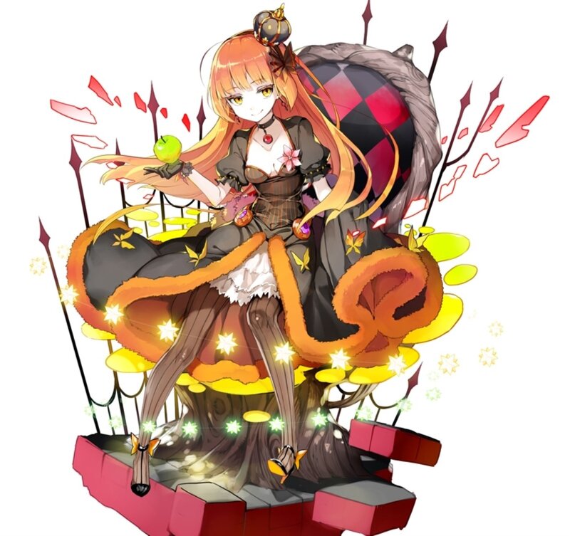 Anime Girl with Apple — Orange