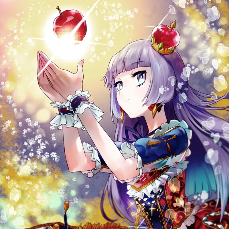 Anime Girl with Apple — Purple, Magical