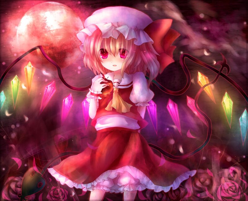 Anime Girl with Apple — Red