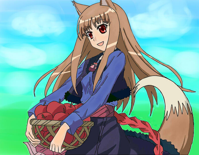 anime girl with apples
