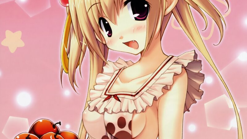 anime girl with apples