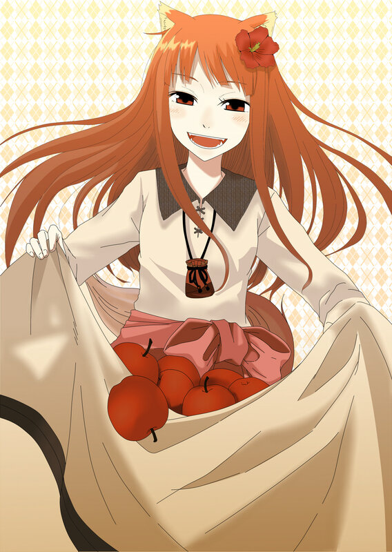 anime girl with apples