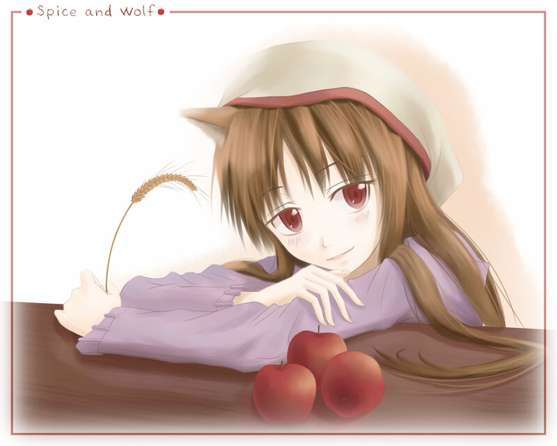 Anime girl with apples