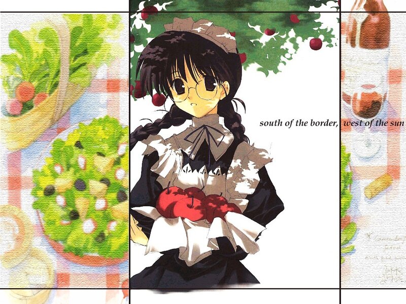 anime girl with apples