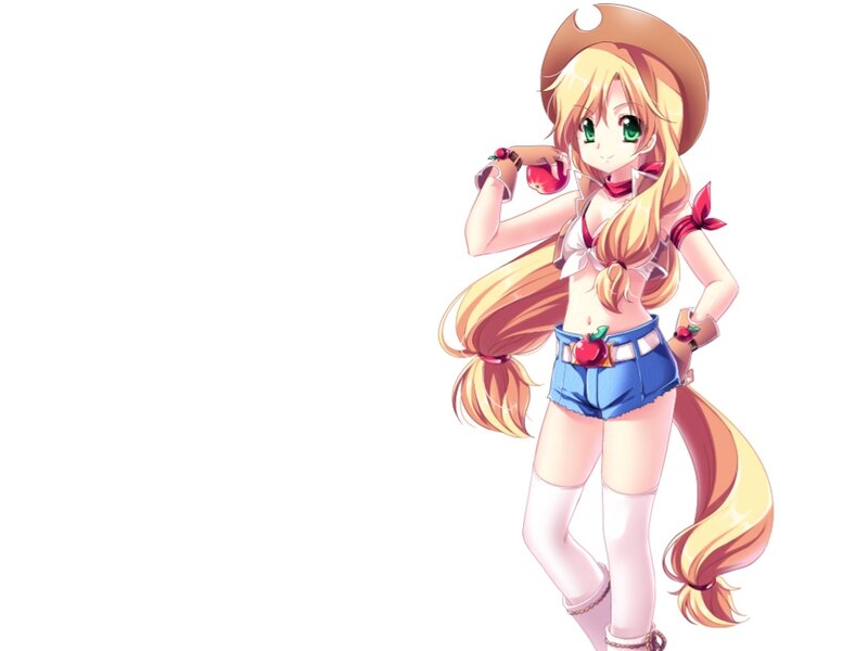 Anime Girl with Apples — Yellow