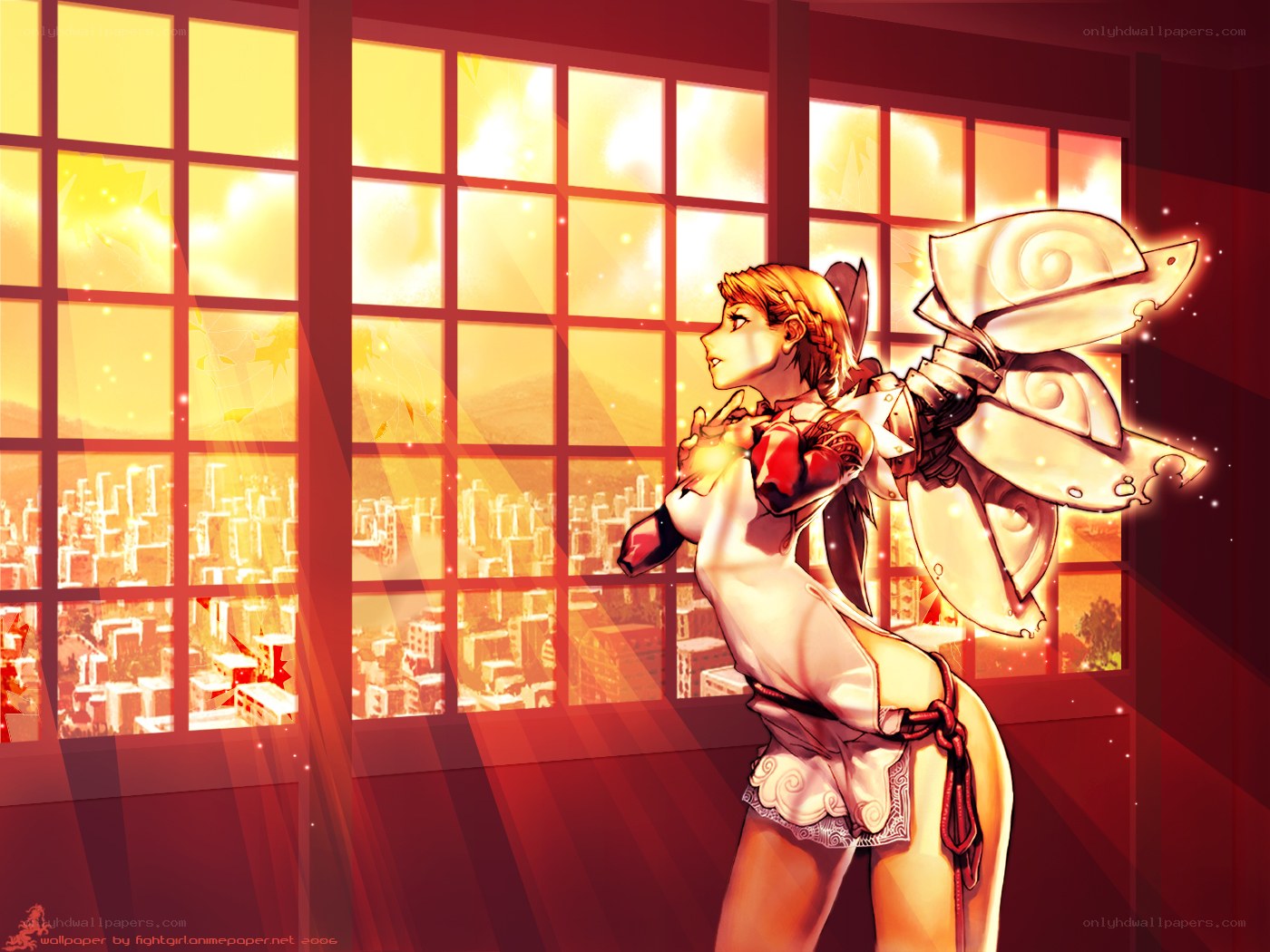 anime girl with armor