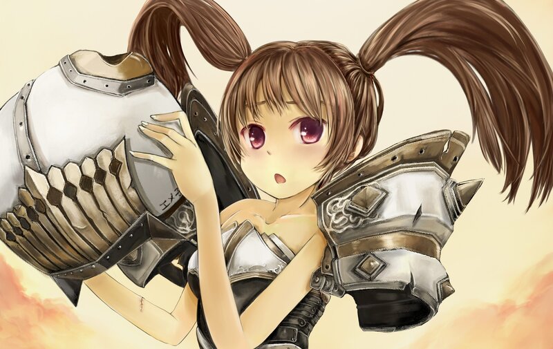 anime girl with armor