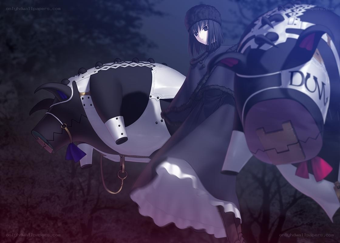 anime girl with armored creatures