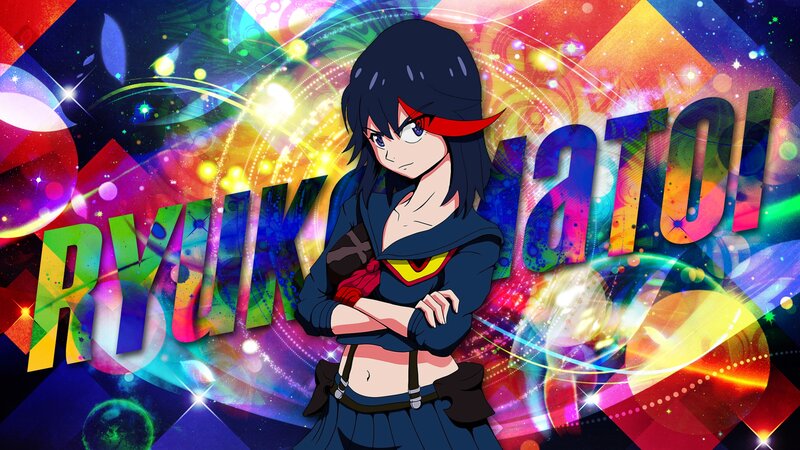 Anime Girl with Arms Crossed — Blue