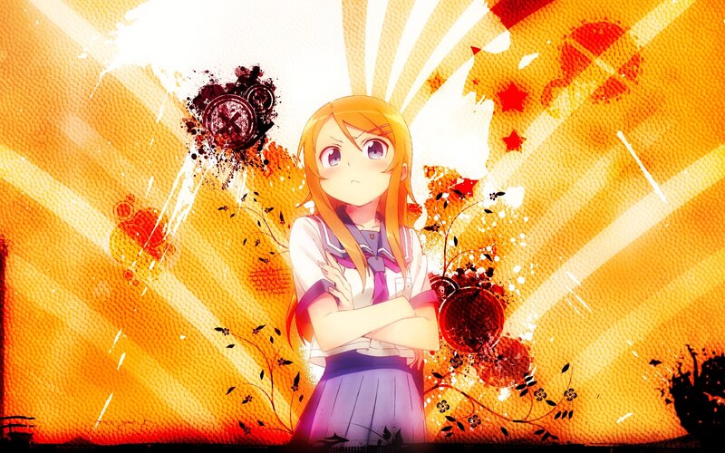 Anime Girl with Arms Crossed — Orange
