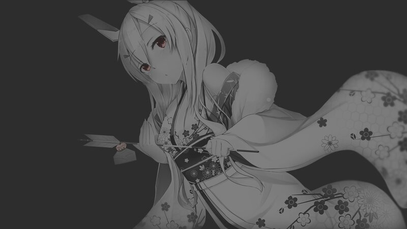 Anime Girl with Arrow — Gray