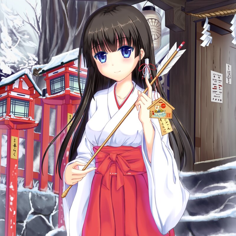 Anime Girl with Arrow — White