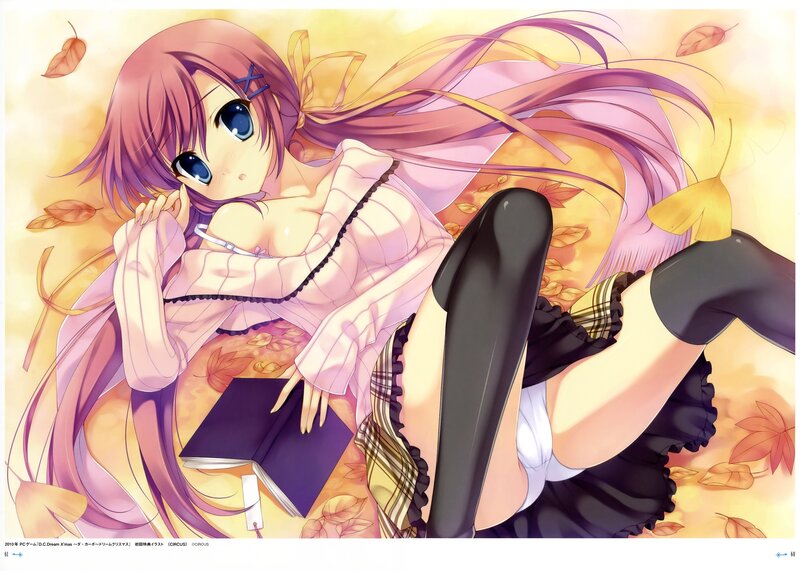 Anime girl with autumn leaves