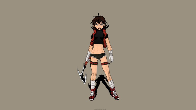 Anime Girl with Axe — Brown
