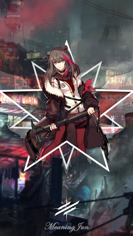 Anime Girl with Axe — Gray, Dramatic