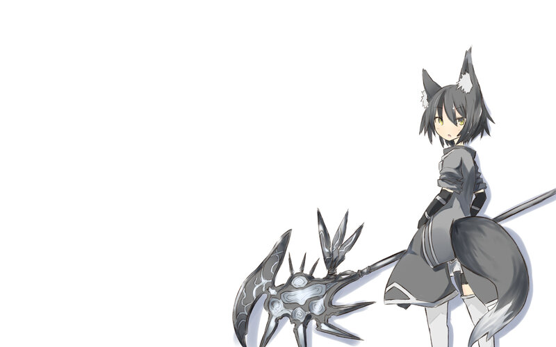 Anime Girl with Axe — Gray