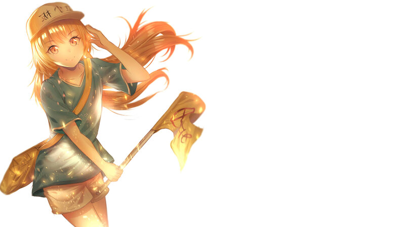 Anime Girl with Axe — Orange