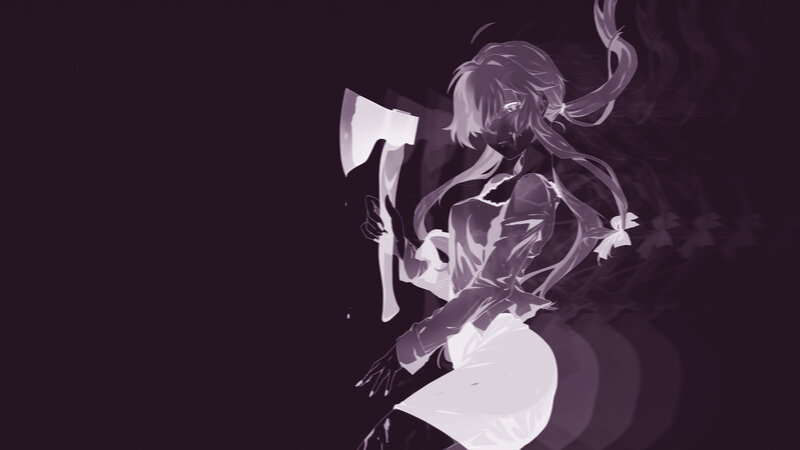 Anime Girl with Axe — Purple, Dramatic, Night