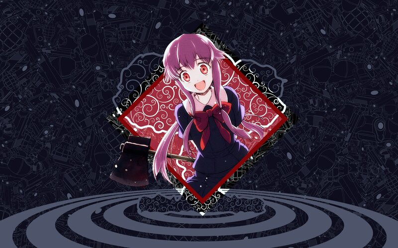 Anime Girl with Axe — Purple, Dramatic, Red Diamond
