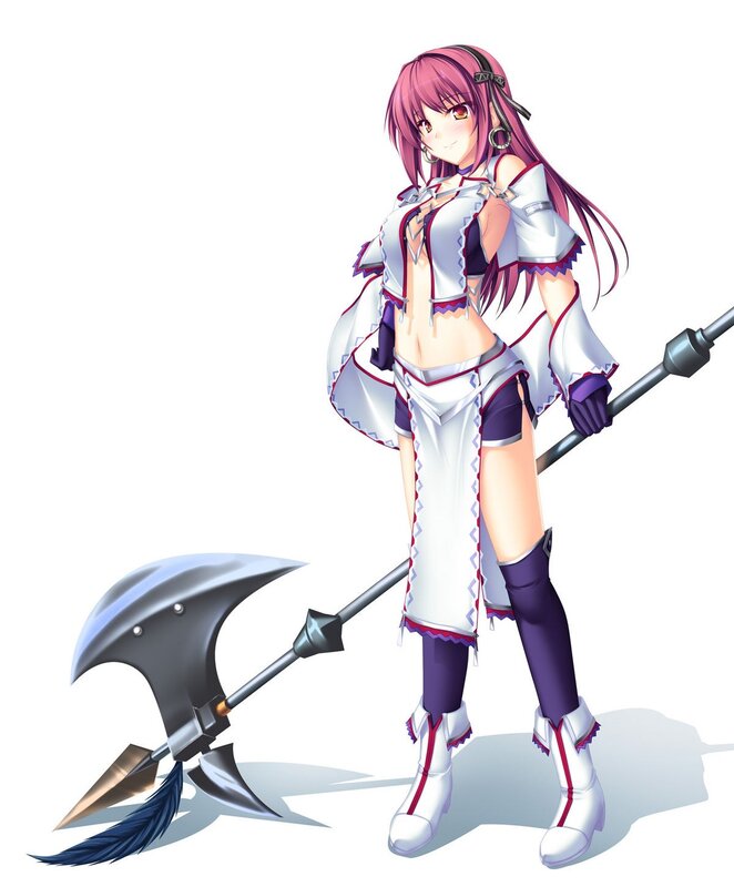 Anime Girl with Axe — White, Confident
