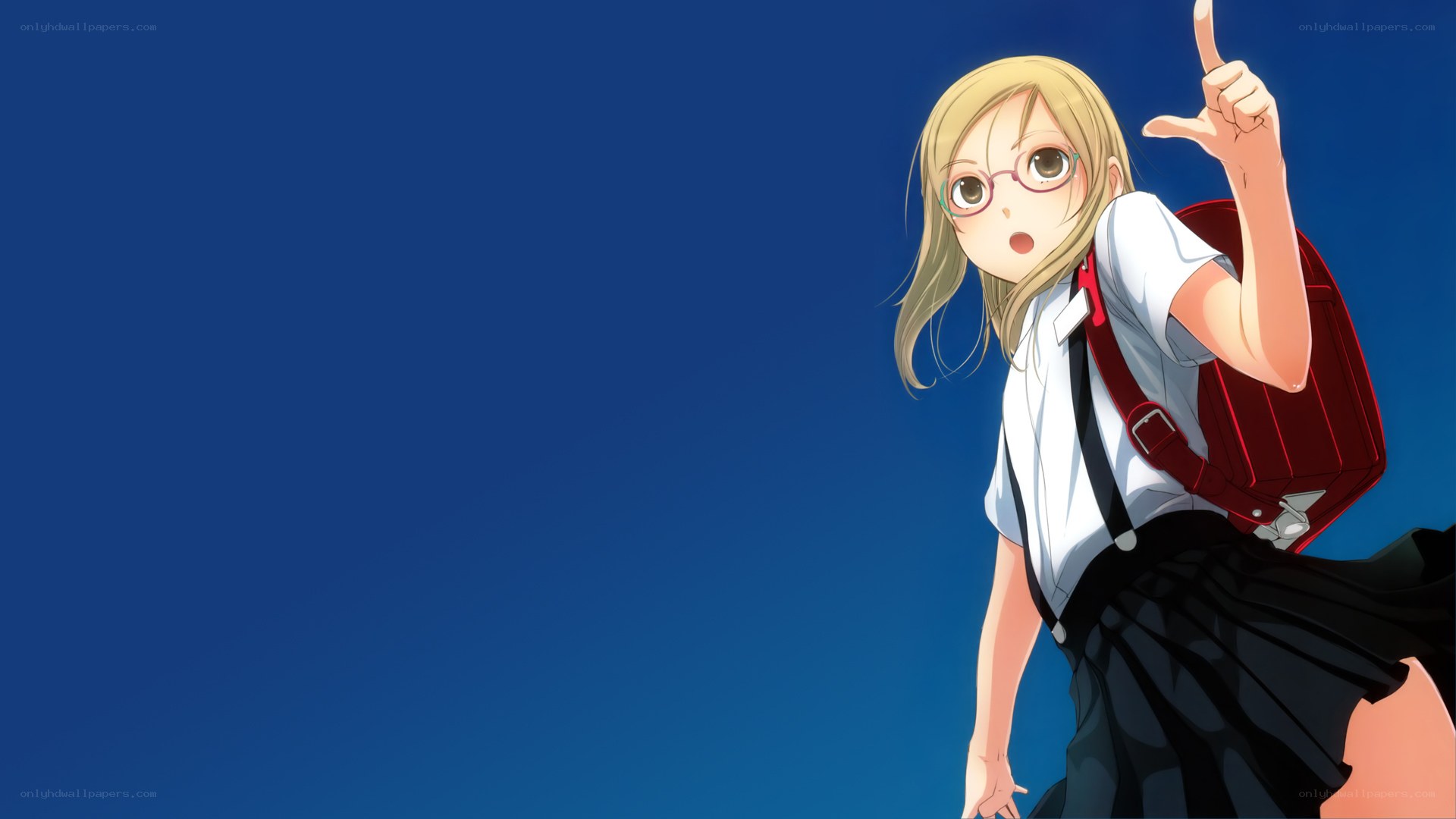 anime girl with backpack