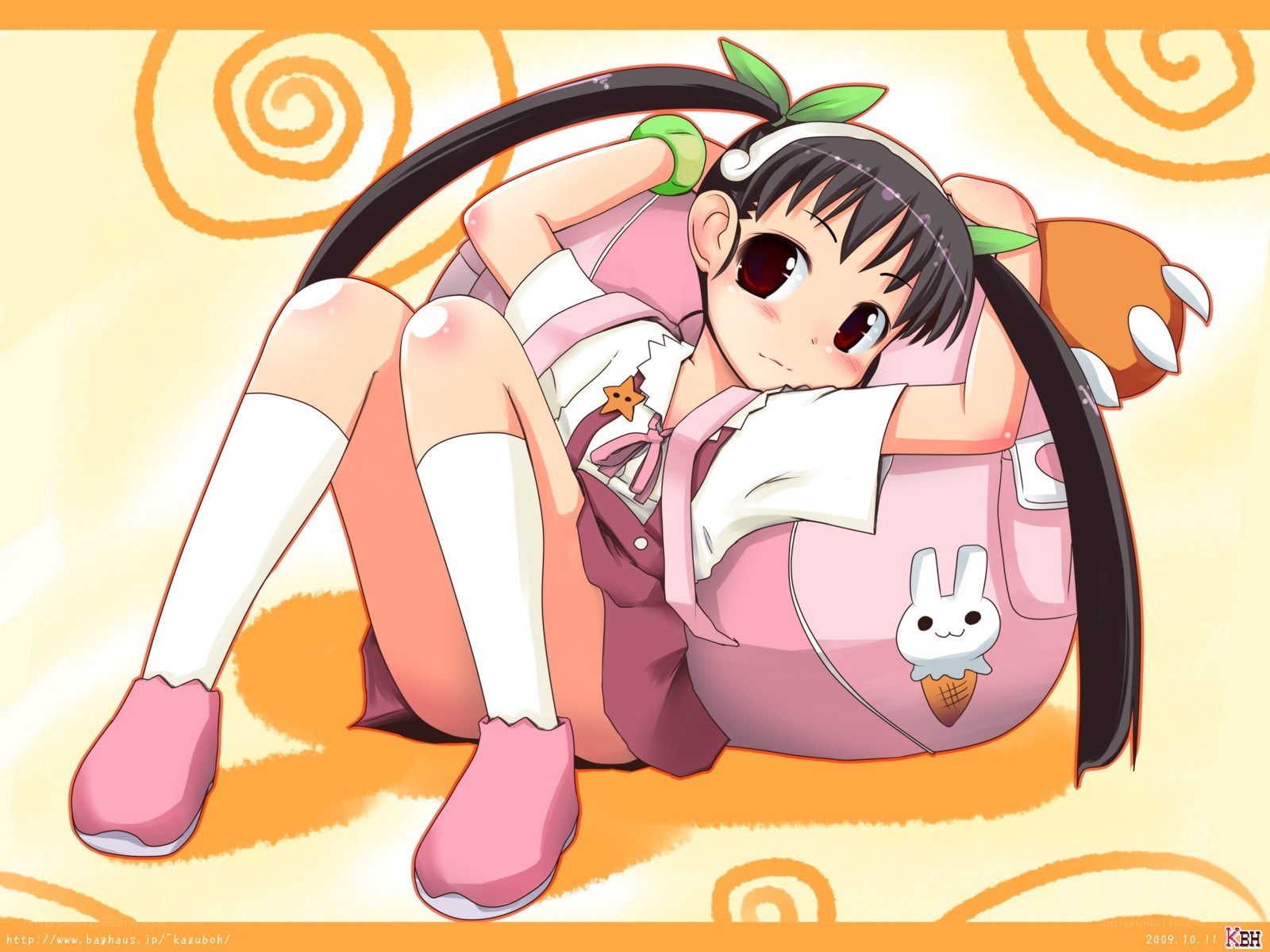 Anime girl with backpack