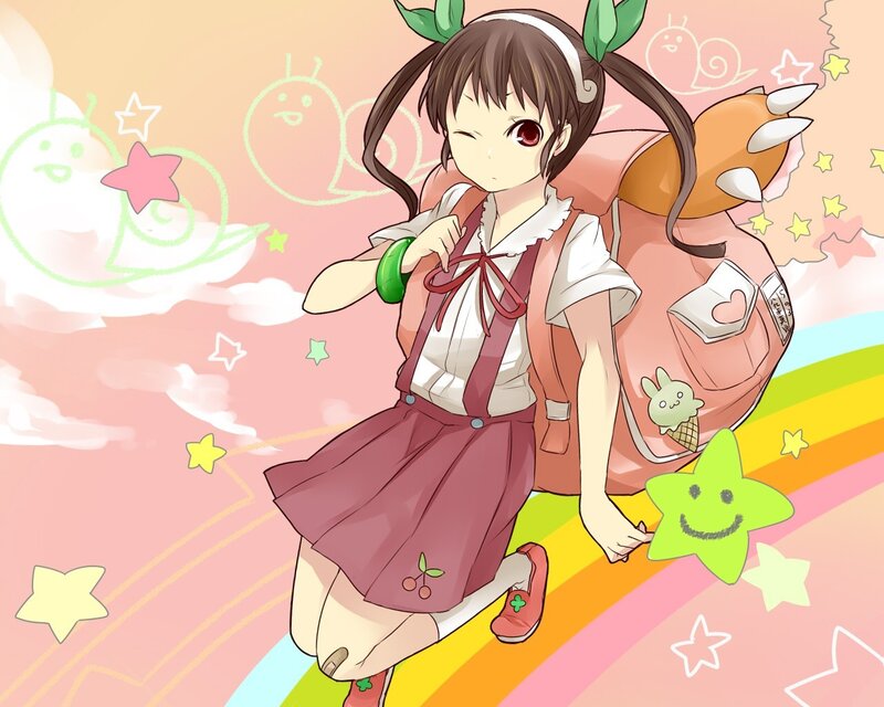 anime girl with backpack