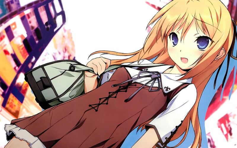 anime girl with backpack
