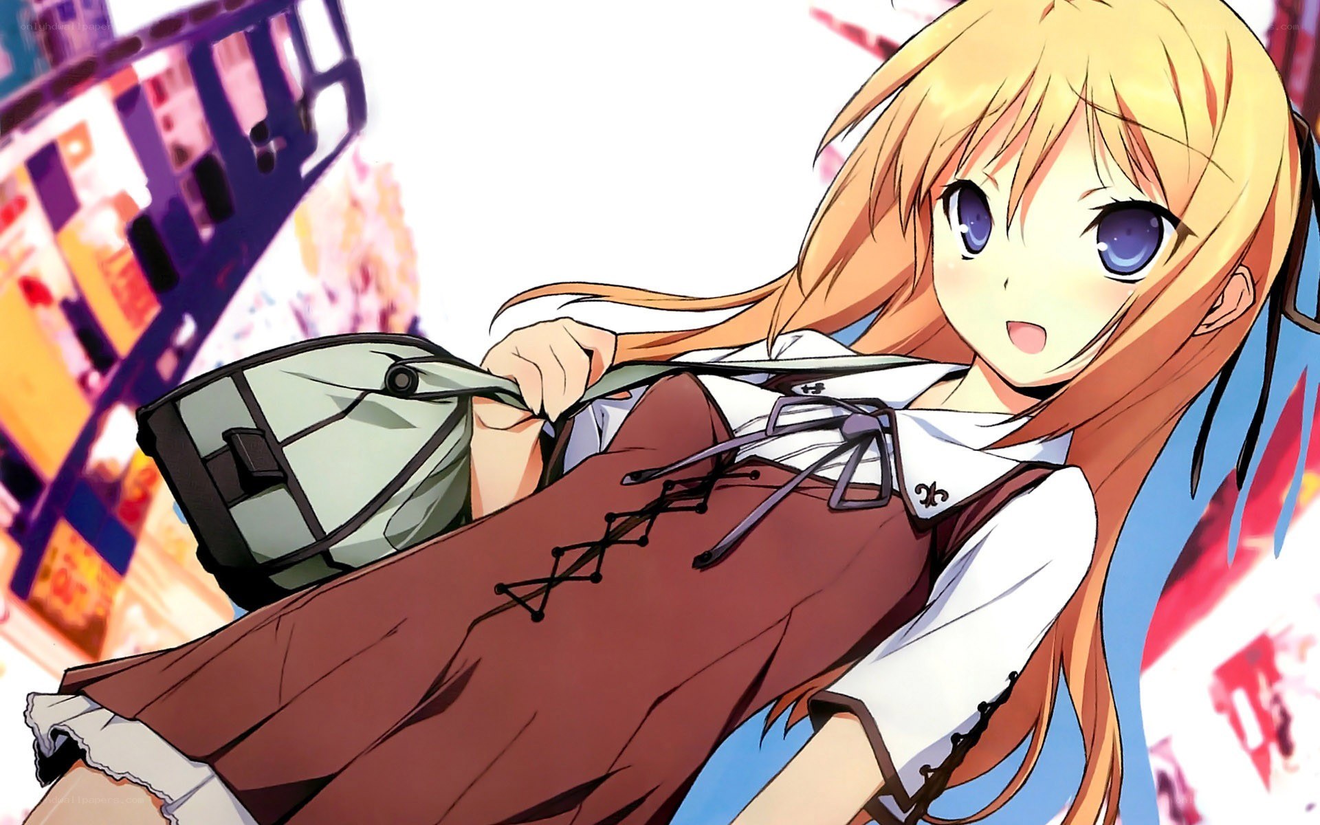 anime girl with backpack