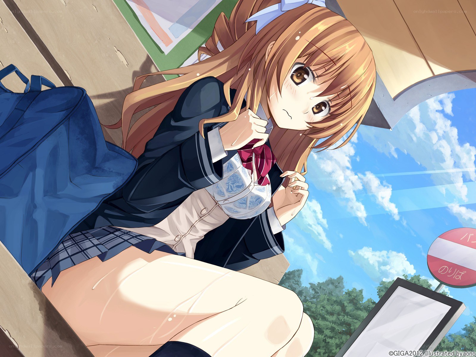 anime girl with backpack