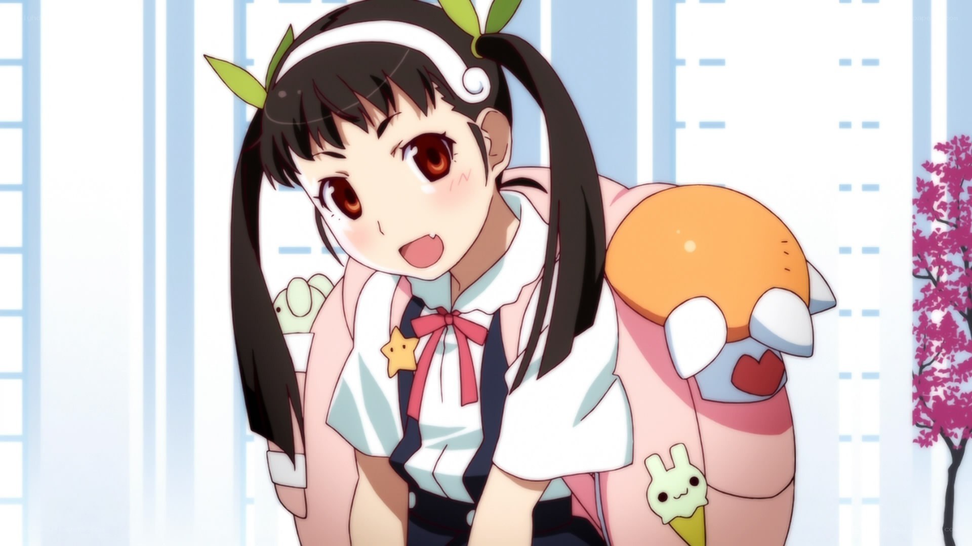 anime girl with backpack